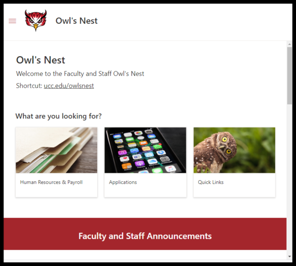 Owl’s Nest Faculty and Staff UCNJ