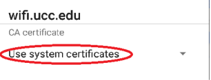 Android use system certificates screen