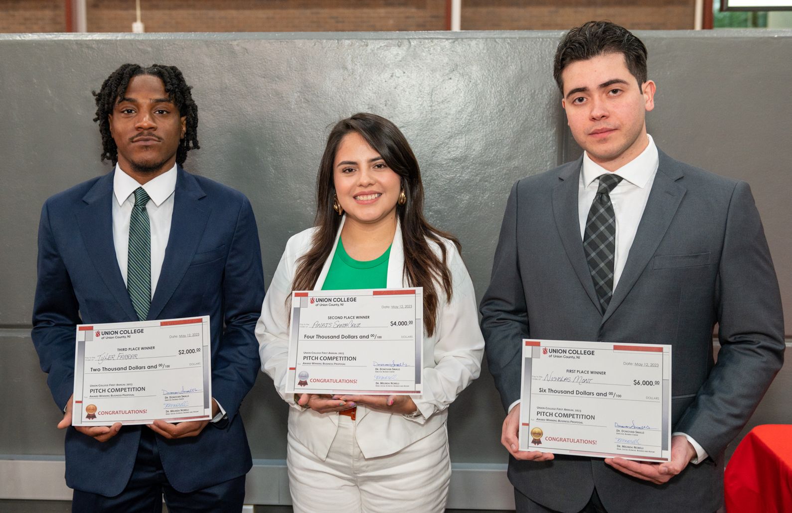 From Left to Right: 3rd place winner Tyler Farrar, 2nd place winner Anais Santacruz, 1st place winner Nicholas Mont.