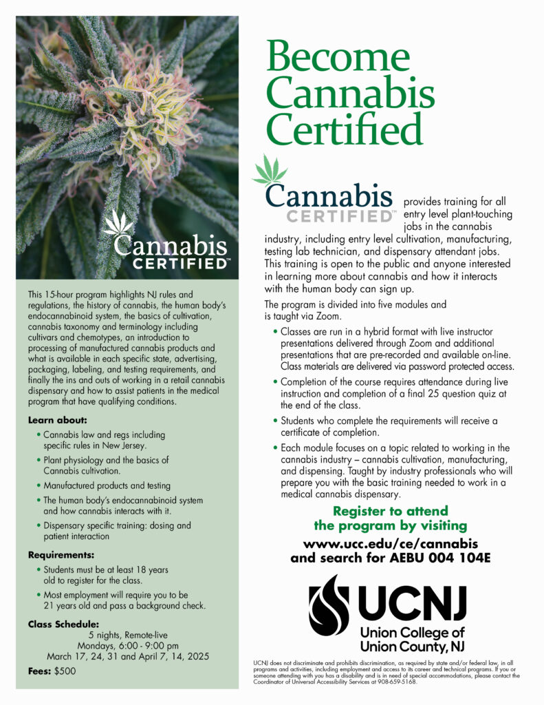 Cannabis Certified Certificate – UCNJ